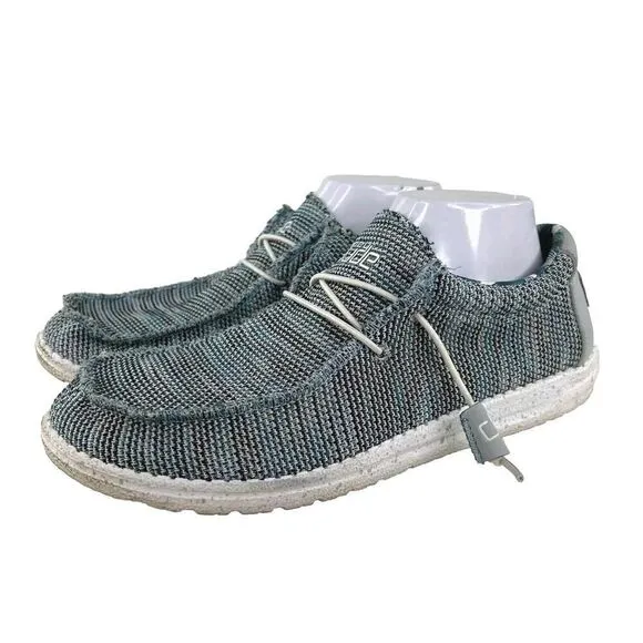 HEY DUDE Wally Sox Men's US 9 Blue Loafers Comfort Slip-On Walking Shoes