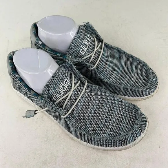 HEY DUDE Wally Sox Men's US 9 Blue Loafers Comfort Slip-On Walking Shoes