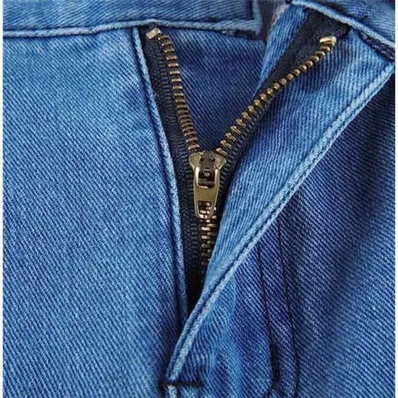 High Waisted Straight Leg Stretch Denim Pants for Women - Girls Fashion
