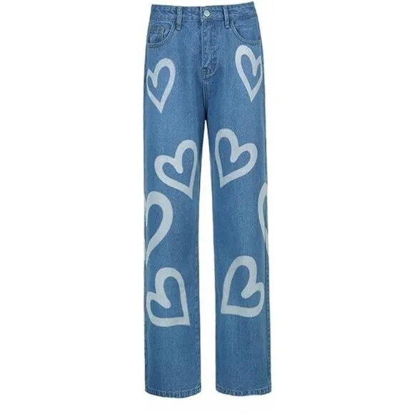 High Waisted Straight Leg Stretch Denim Pants for Women - Girls Fashion