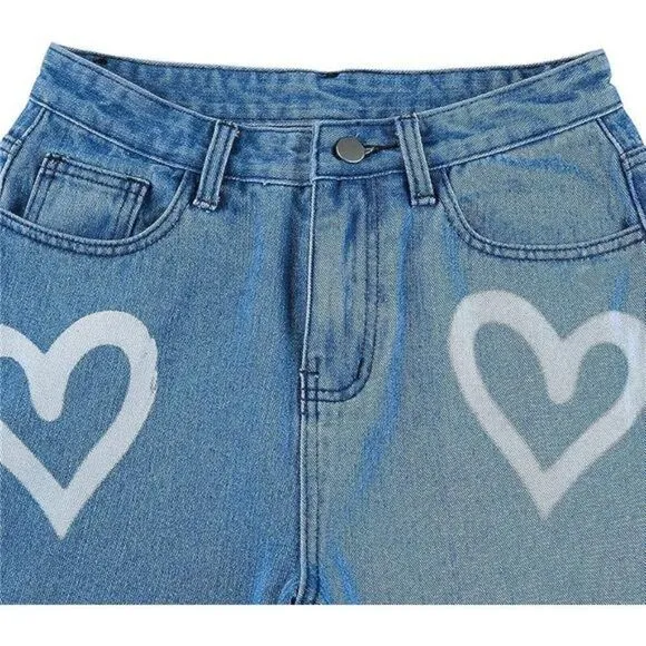 High Waisted Straight Leg Stretch Denim Pants for Women - Girls Fashion