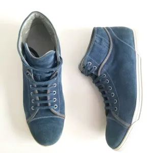 HOGAN REBEL Fashion Sneakers High Top Blue Suede