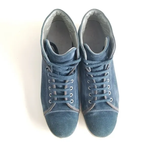 HOGAN REBEL Fashion Sneakers High Top Blue Suede