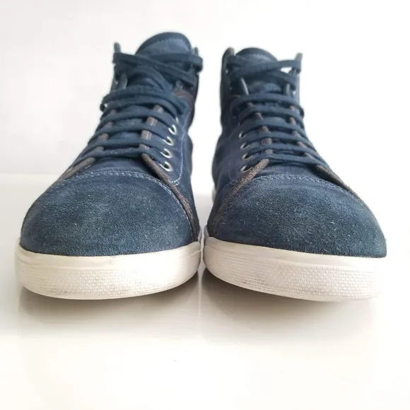 HOGAN REBEL Fashion Sneakers High Top Blue Suede