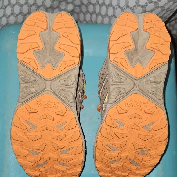 Hoka Anacapa 2 Low GTX Tan and Orange Sneakers with Rugged Outsole