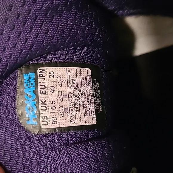 Hoka Anacapa 2 Low GTX Vibram Mega Grip Gore-Tex Purple Running Shoes Wmns 8B