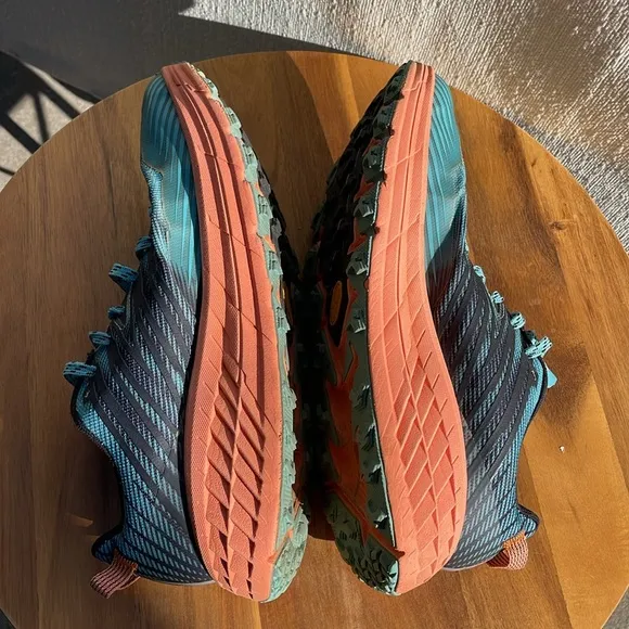 Hoka One One Speedgoat 4 Womens Sneakers Teal Cantaloupe 1106527 Size 10