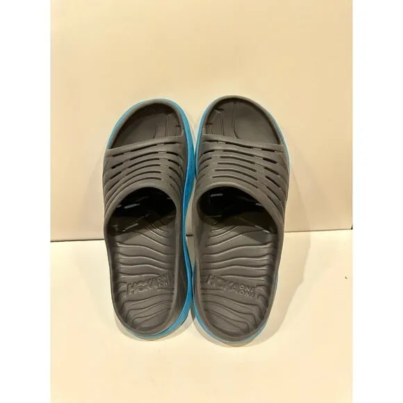HOKA ORA Recovery Slides Ebony/Dresden Blue - Size 10