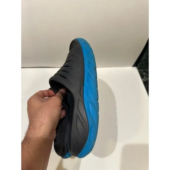 HOKA ORA Recovery Slides Ebony/Dresden Blue - Size 10
