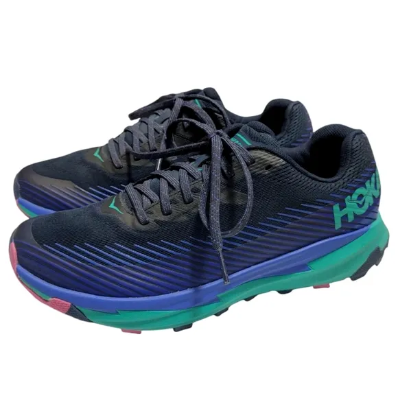 Hoka Trent 2 Trail Racer Blue Lace Up Running Sneaker Womens Size 9