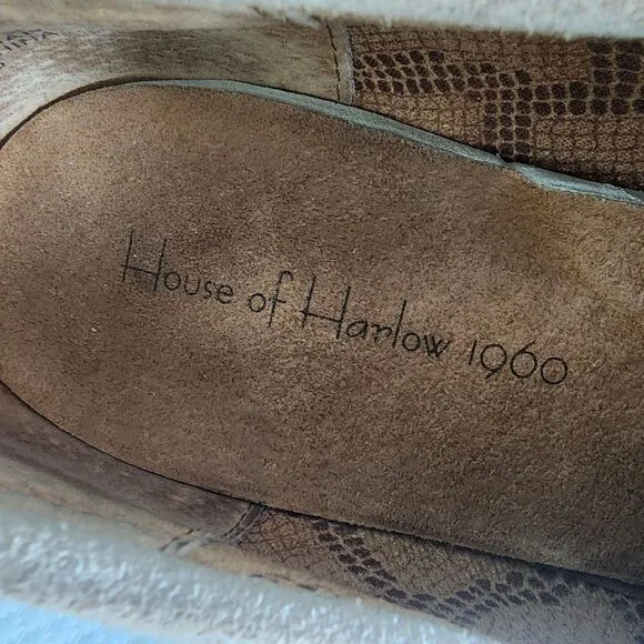 House of Harlow 1960 Gunner Light Taupe Suede Platform Lug Sole Loafers