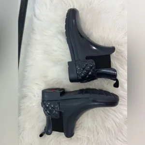 Hunter Chelsea Quilted Rain Boots Dark Slate Grey/bue 7 Original Refined NIB