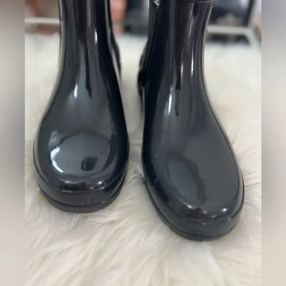 Hunter Chelsea Quilted Rain Boots Dark Slate Grey/bue 7 Original Refined NIB