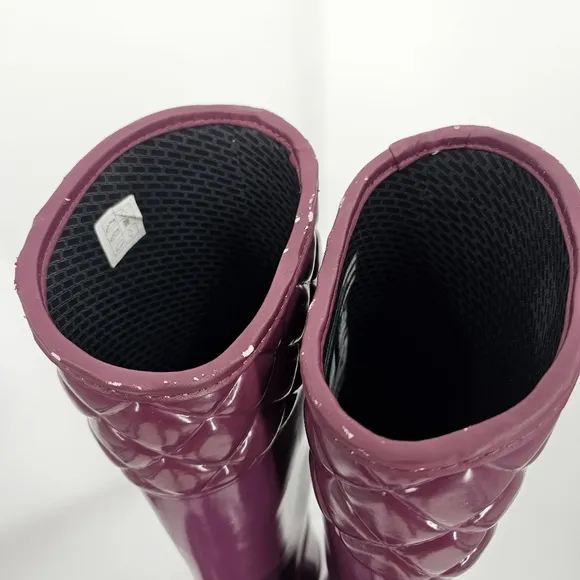 Hunter Colorful Tall Rain Boots Quilted Rigley Boots - Size 7