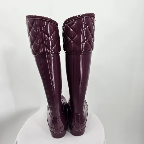Hunter Colorful Tall Rain Boots Quilted Rigley Boots - Size 7