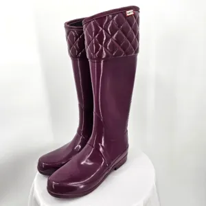 Hunter Colorful Tall Rain Boots Quilted Rigley Boots - Size 7