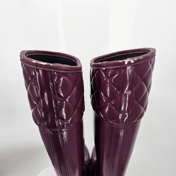 Hunter Colorful Tall Rain Boots Quilted Rigley Boots - Size 7