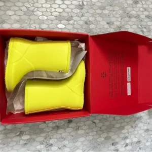 Hunter Kids Chartreuse Yellow Rain Boots