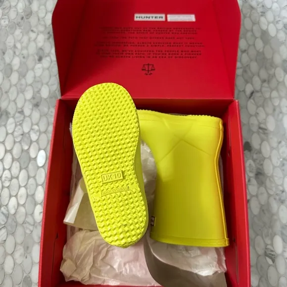 Hunter Kids Chartreuse Yellow Rain Boots