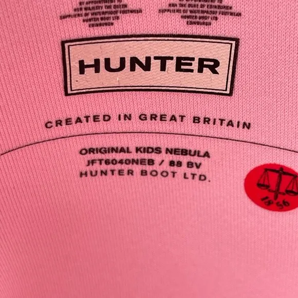 Hunter Kids Pink Silver Original Nebula Waterproof Boots Shoes Size 3B/ 4G