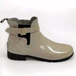 Hunter Original Women's Refined Quilted Gloss Chelsea Waterproof Boots US 9