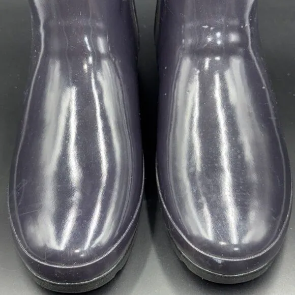 Hunter Women’s Refined Gloss Quilted Rain Boots Size 7 Navy