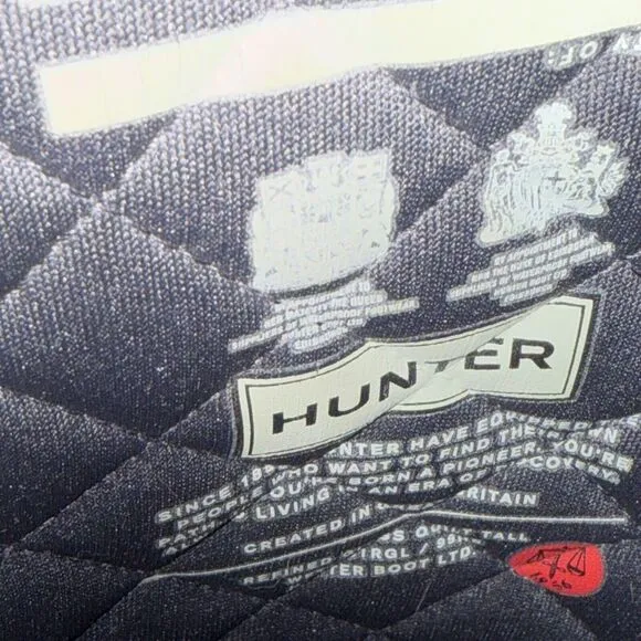Hunter Women’s Refined Gloss Quilted Rain Boots Size 7 Navy