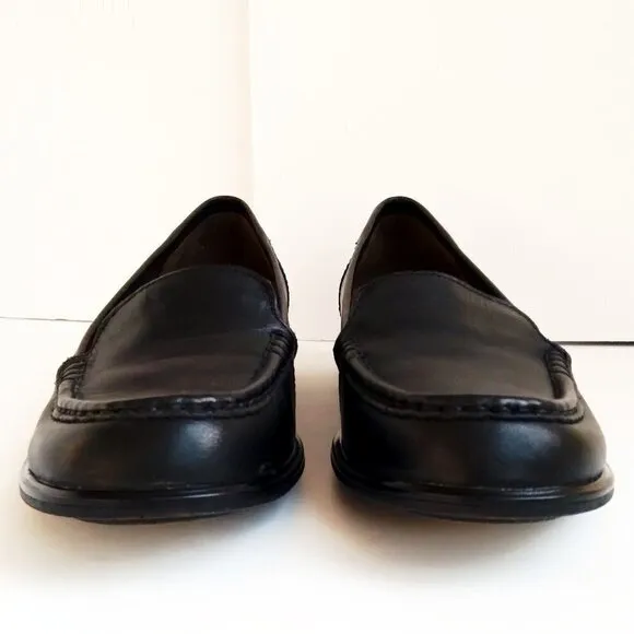 Hush Puppies Black Leather Loafers ~ Classic Design, Quality &amp; Comfort Sz 8.5