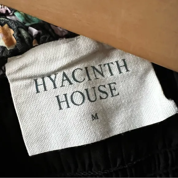 Hyacinth house smocked Samantha midi dress ladies size medium black multi floral