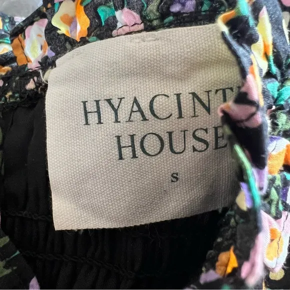 Hyacinth house smocked Samantha midi dress ladies size small black multi floral