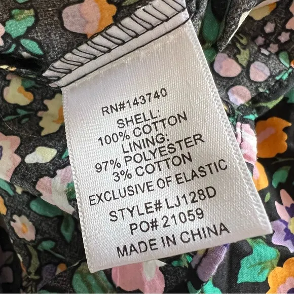 Hyacinth house smocked Samantha midi dress ladies size small black multi floral