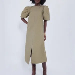 HYACINTH HOUSEOlive Quilted Fowler Midi Dress