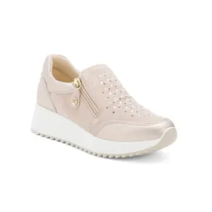 IMAC Beige Made In Italy Leather Comfort Sneakers