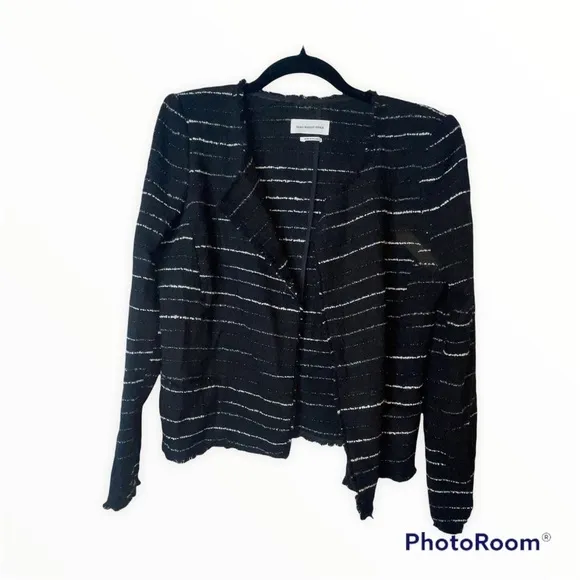 ISABEL MARANT Black Tweed Glenn Striped Jacket Size FR 40/US Medium