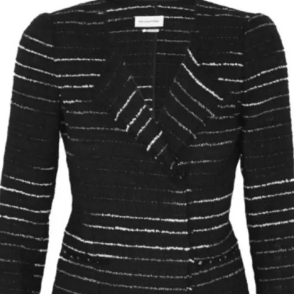 ISABEL MARANT Black Tweed Glenn Striped Jacket Size FR 40/US Medium