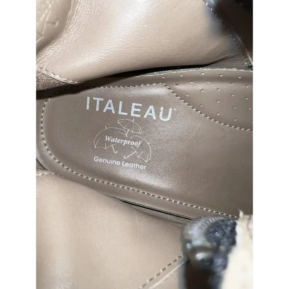 ITALEAU Womens Foliana Waterproof Suede Boots Handmade in Italy Rubber