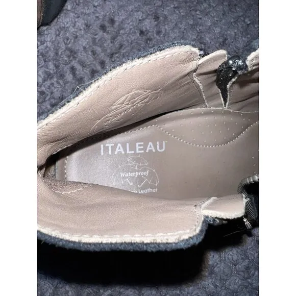 ITALEAU Womens Foliana Waterproof Suede Boots Handmade in Italy Rubber