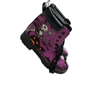 Jack Women's Skellington Purple Ankle Boots, Size 40