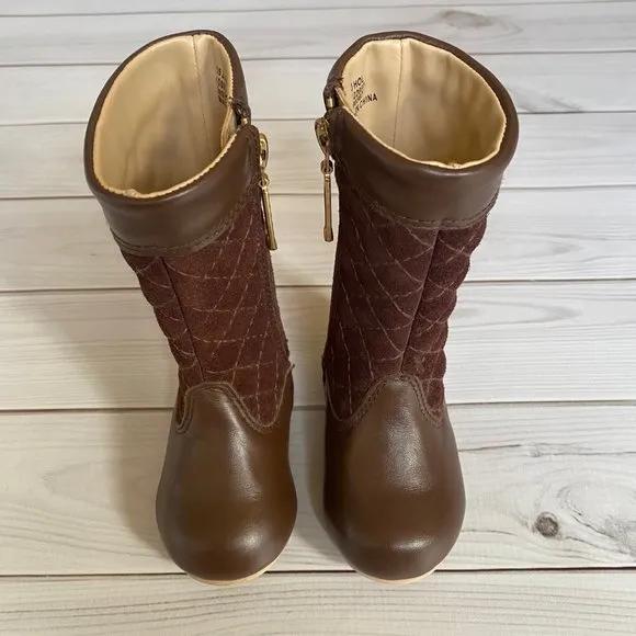 Janie and Jack Leather Riding Boots Brown Size 4