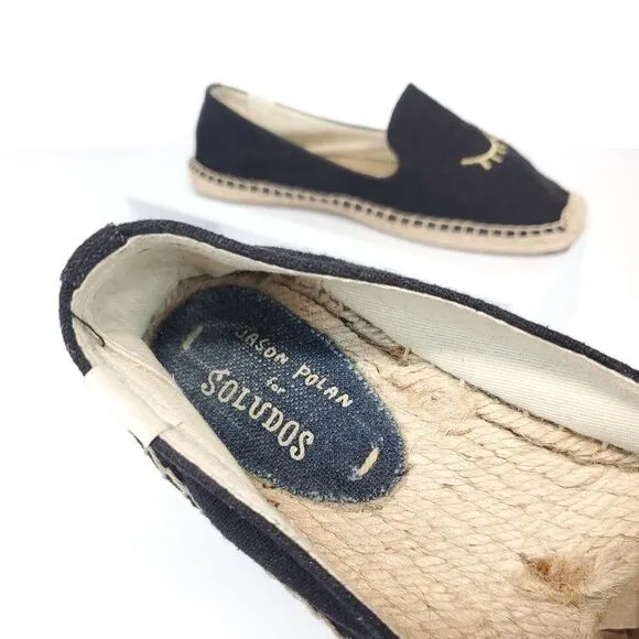 Jason Polan x Soludos Wink Smoking Slipper Espadrilles US 8.5