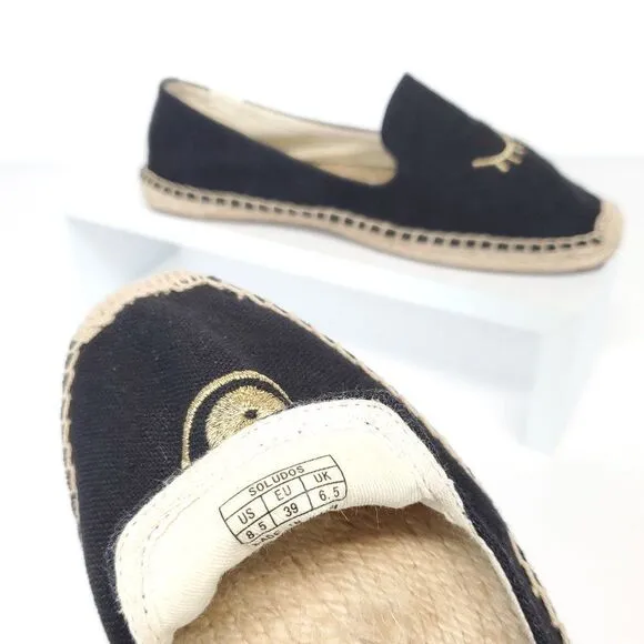 Jason Polan x Soludos Wink Smoking Slipper Espadrilles US 8.5