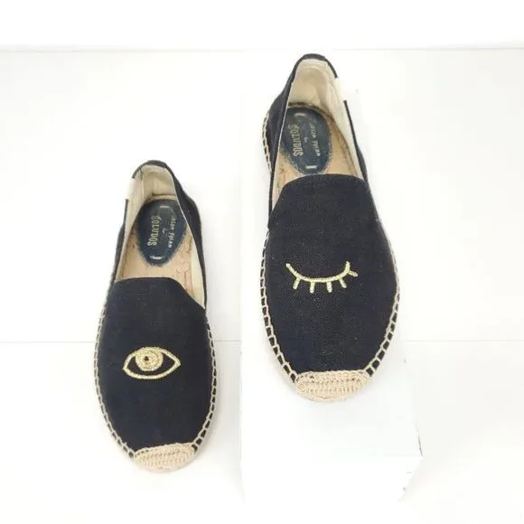 Jason Polan x Soludos Wink Smoking Slipper Espadrilles US 8.5