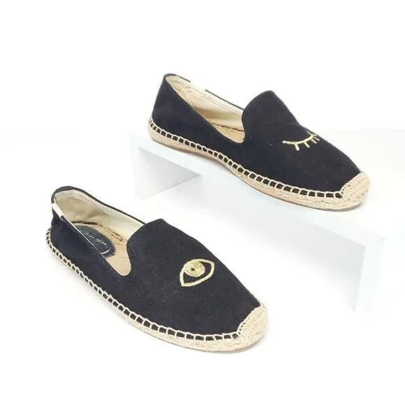 Jason Polan x Soludos Wink Smoking Slipper Espadrilles US 8.5