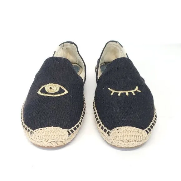 Jason Polan x Soludos Wink Smoking Slipper Espadrilles US 8.5