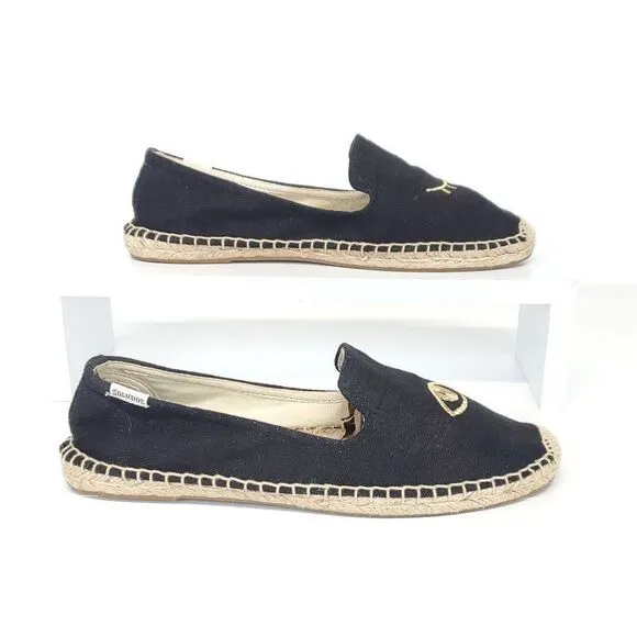 Jason Polan x Soludos Wink Smoking Slipper Espadrilles US 8.5