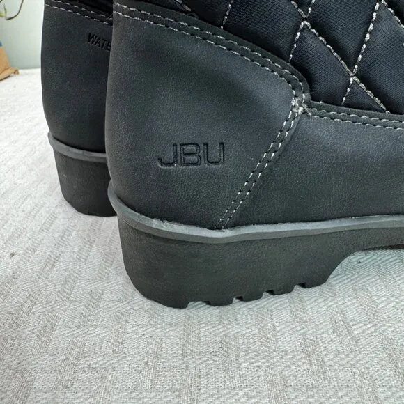 JBU Womens Waterproof Fargo 6M Winter Boots With Faux Fur Lining &amp; Quilted Desig