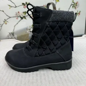 JBU Womens Waterproof Fargo 6M Winter Boots With Faux Fur Lining &amp; Quilted Desig