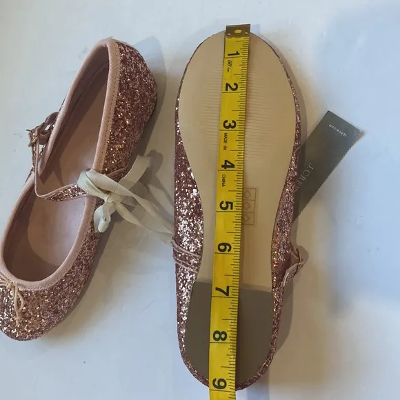 Jcrew crewcuts girls pink glitter ballet flats