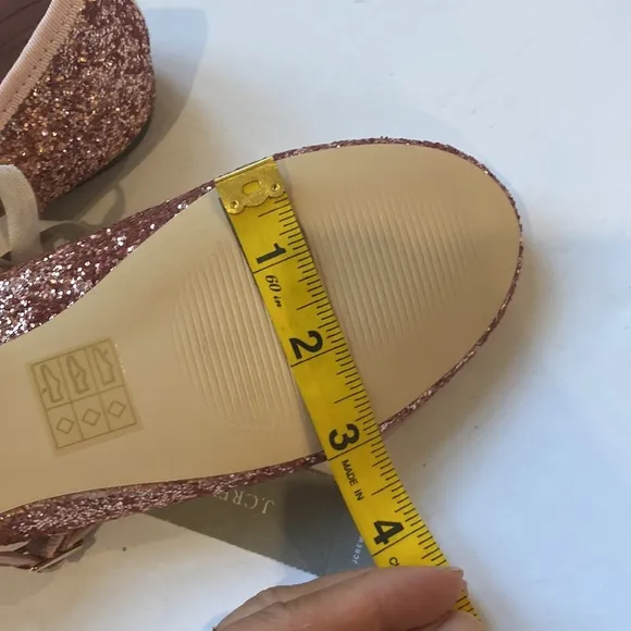 Jcrew crewcuts girls pink glitter ballet flats