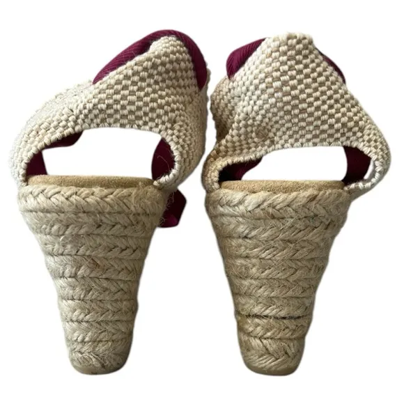 JCrew Marianne Blue Stripe Rope Jute Espadrilles Women’s Wedge Show NWOT Size 9